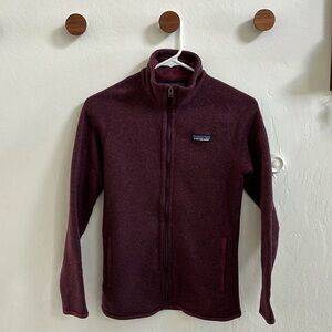 Patagonia women’s better sweater.  Purple/maroon/magenta color. XS.  Full zipper
